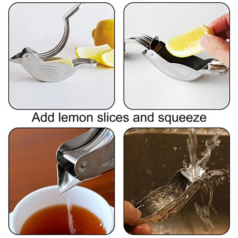 Lemon Clip Manual Transparent Fruit Juicer Home Kitchen Bar Gadget Bird Shape Citrus Juicer Hand Held Orange Squeezer Machine