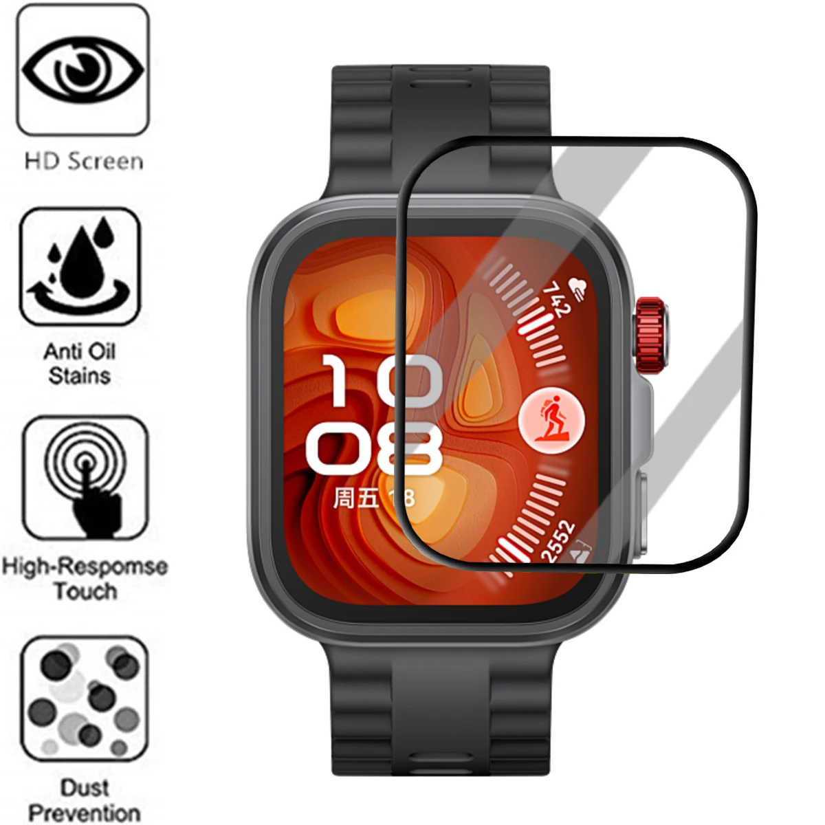 1-5Pcs 9D Curved Film For Huawei Watch Fit 4 SmartWatch Screen Protector Not Glass Huawei Watch Fit 4Pro Watch Fit 3 Full Cover