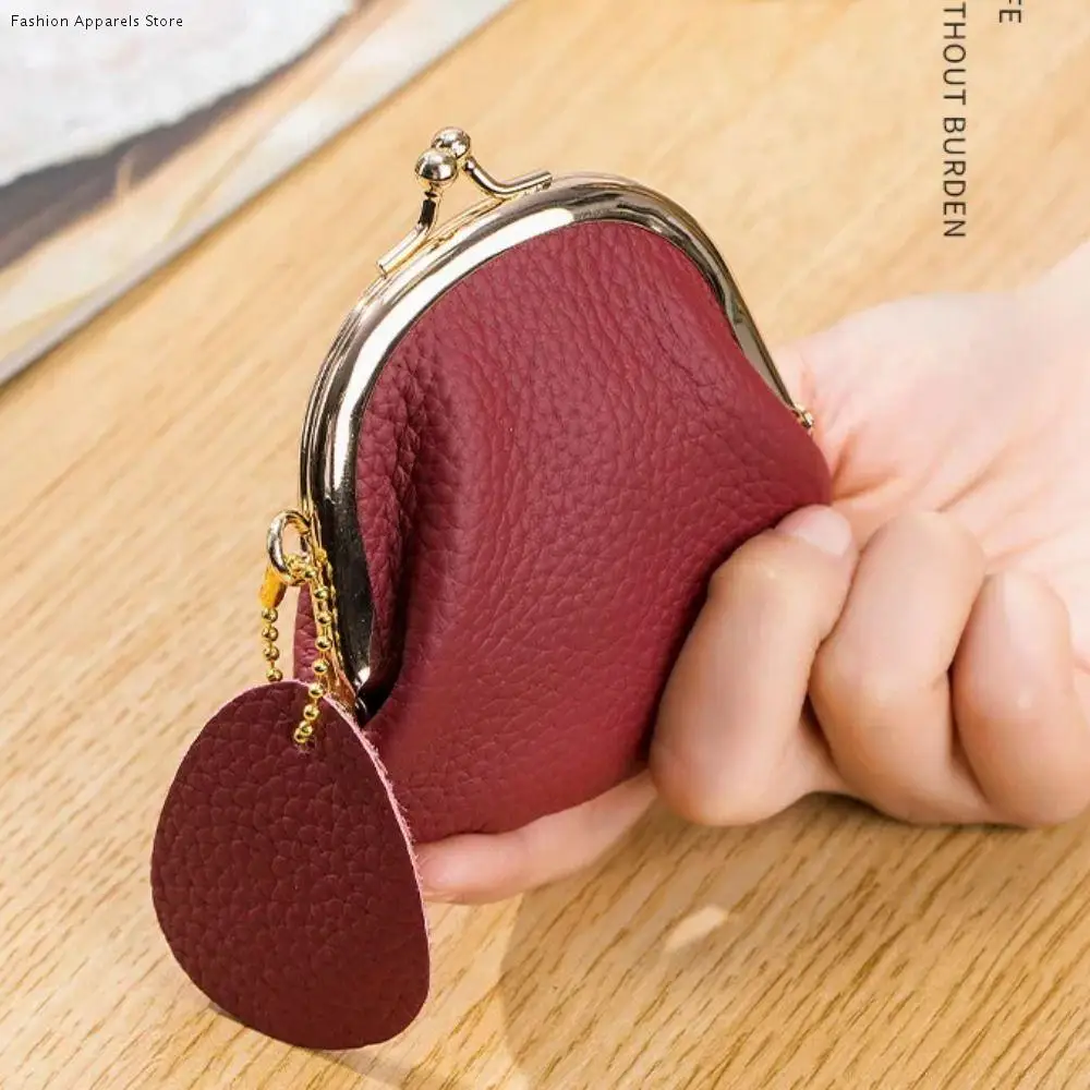 Kaarthouder PU lederen portemonnee Geldzak Opbergtas Kleine portemonnee Tas Handtas Kus Sluiting Slot Koppeling Lippenstift Tas Buiten