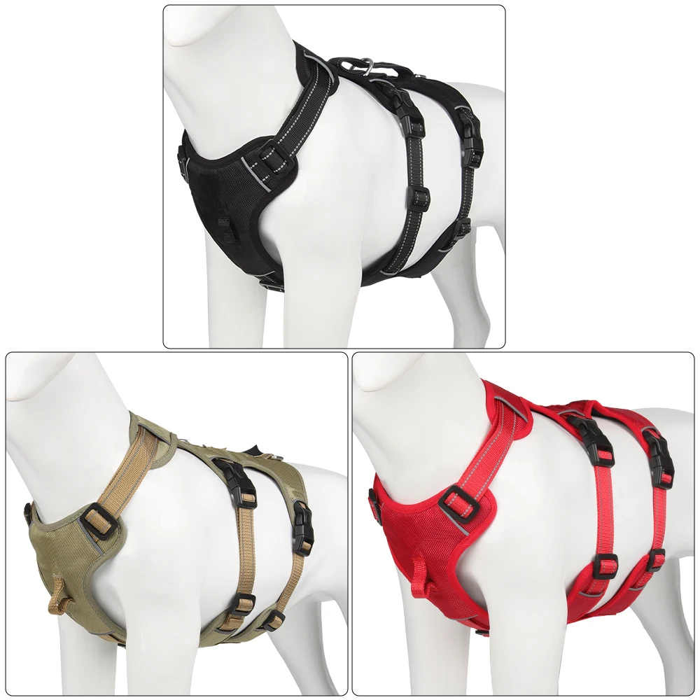 Reflective Big Dog Harness Adjustable Pet Chest Harness Explosionproof for Labrador Harnesses Small Large Dogs Traction Supplies