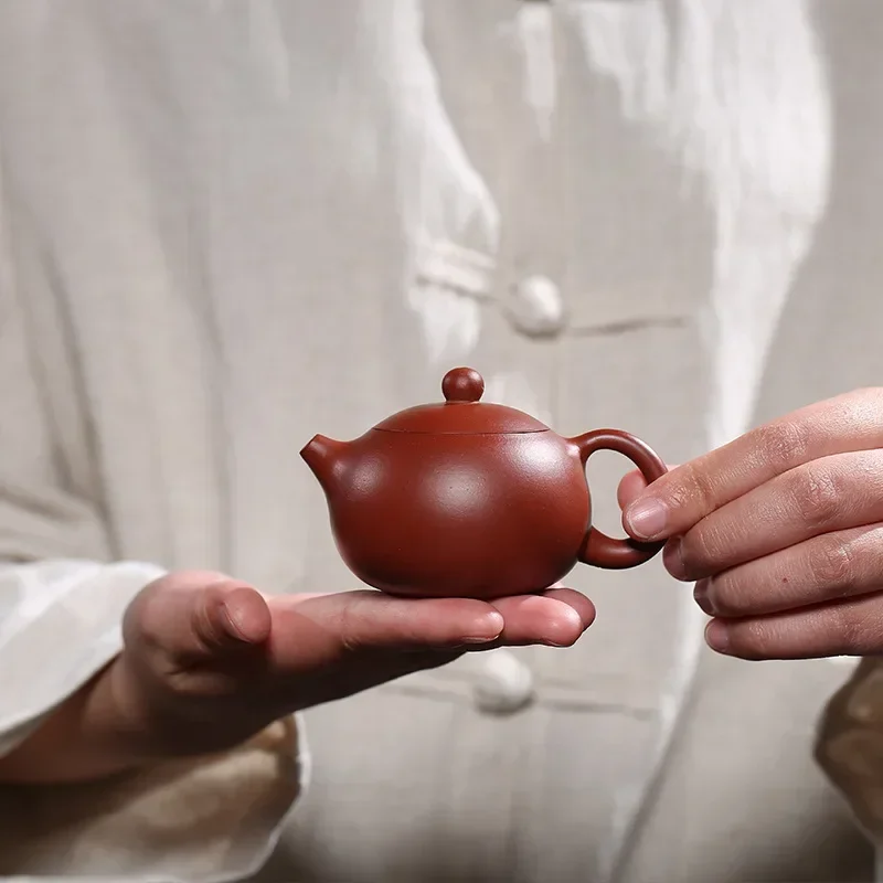 

Yixing Purple Clay Teapots 90ml Authentic Dahongpao Xishi Tea Pot Ball Hole Filter Kettle Handmade Small Capacity Kung Fu Set