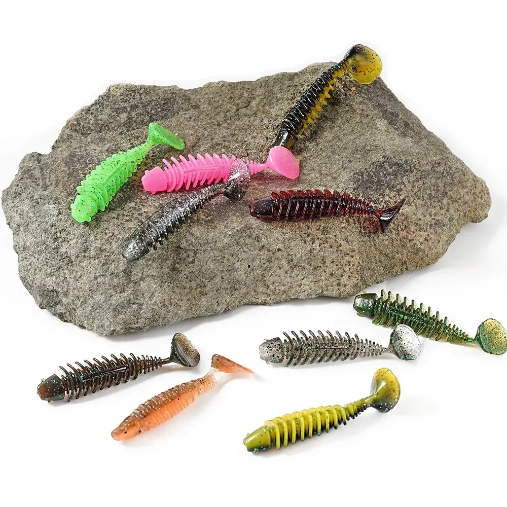 SUNMILE Fishing Soft Bait Worm Artificial Baits 4cm/0.6g 20pcs Rock Fishing Wobblers Leurre Souple Lure Perch Trout Bass Lures