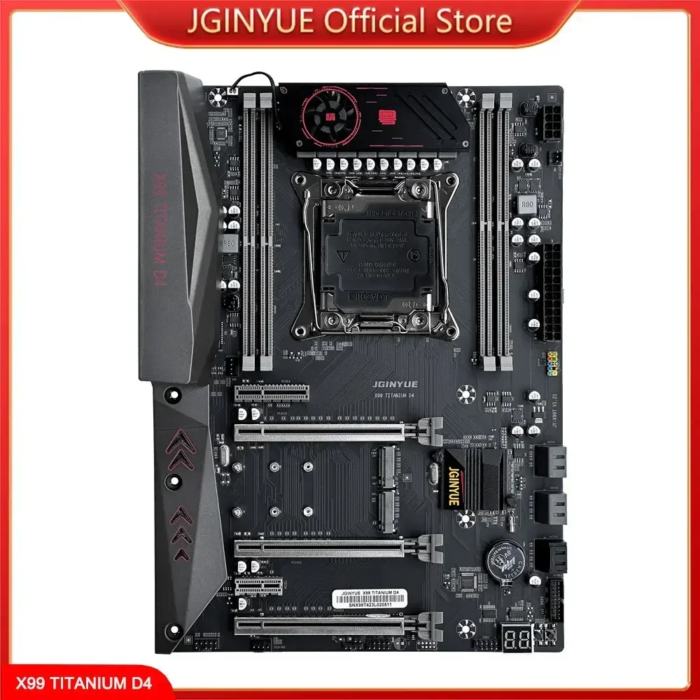 

JGINYUE ATX X99 mainboard Intel LGA 2011-3 E5 V3 V4 DDR4 2133MHz 128GB ECC M.2 NVME SATA High-end Game Board X99 TITANIUM D4