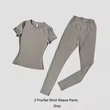 Workout Leggings Breathable Quick Dry Fitness Set for Women - SP Gray