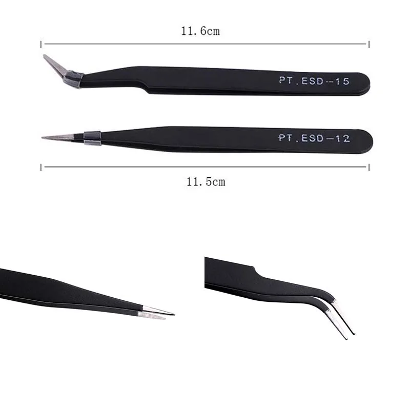 Stainless Steel Straight/Curved Eyelashes Tweezers Eyelash Extension Tweezers Makeup Tools for False Eyelashes Nail Art Decor