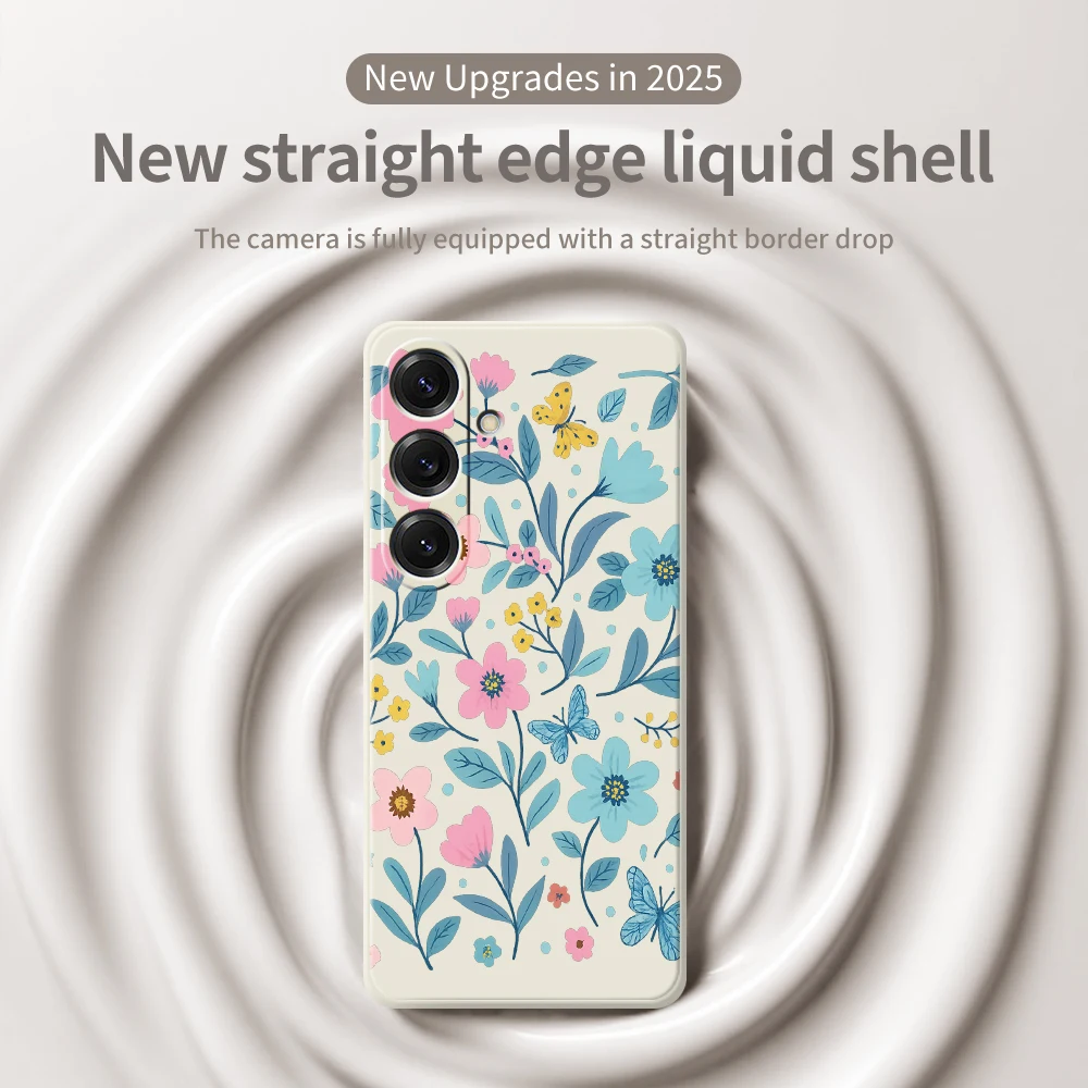 Fresh Flower Phone Case For Samsung Galaxy S25 S24 S23 S22 S21 S20 Ultra Plus S20FE S21FE S23FE S24 FE S10 Plus Soft Cover