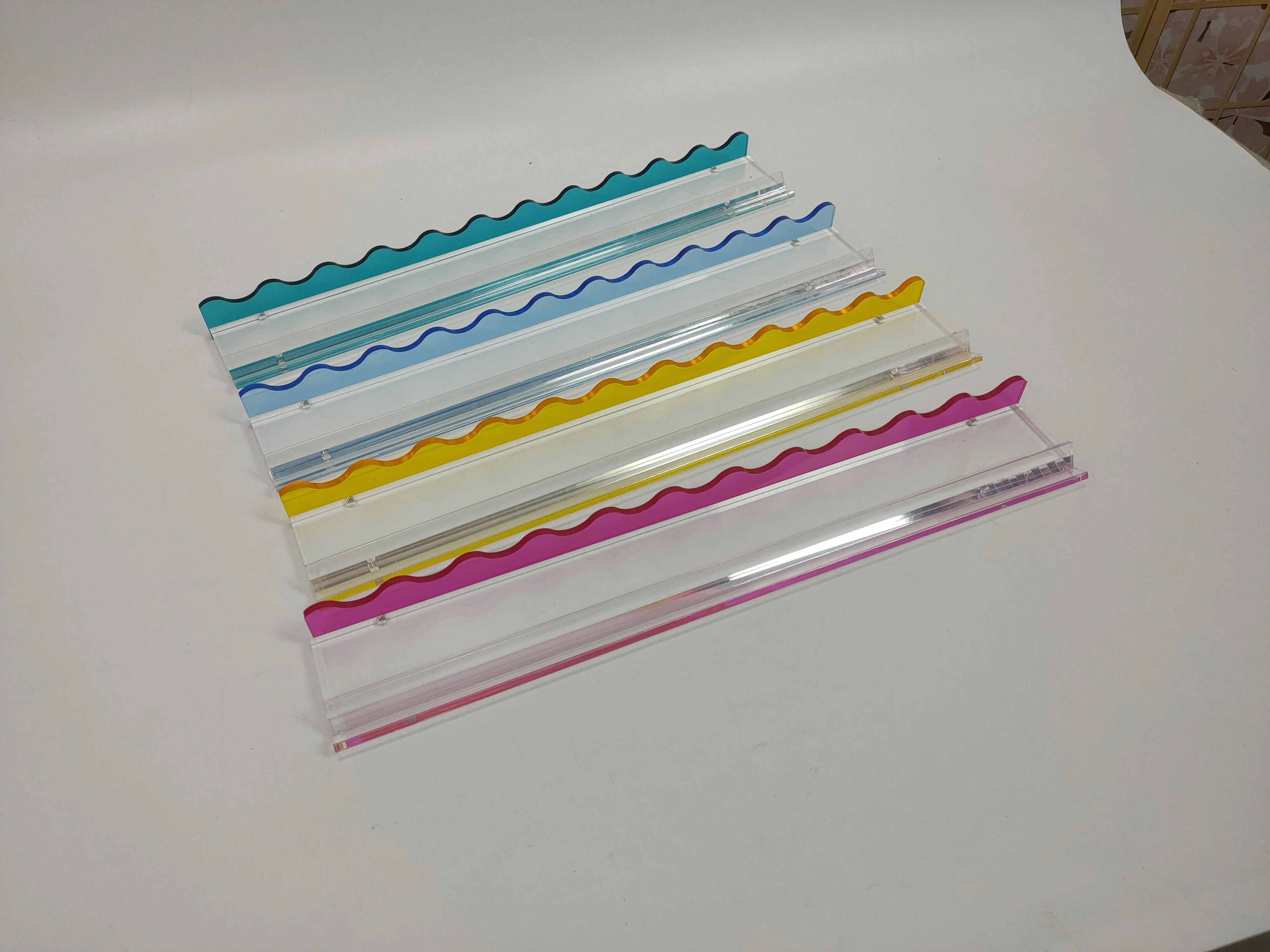 Acrylic Luxury Multi-color Transparent US Mahjong Wave Ruler for 4-Player Games
