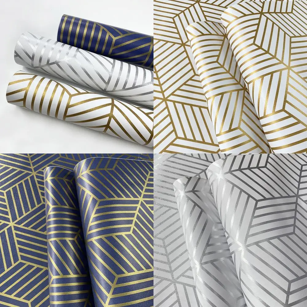 

Luxury Geometric Wallpaper 3D Art Abstract Self Adhesive Wall Stickers for Living Room Dining Room Kitchen Wall Renovation