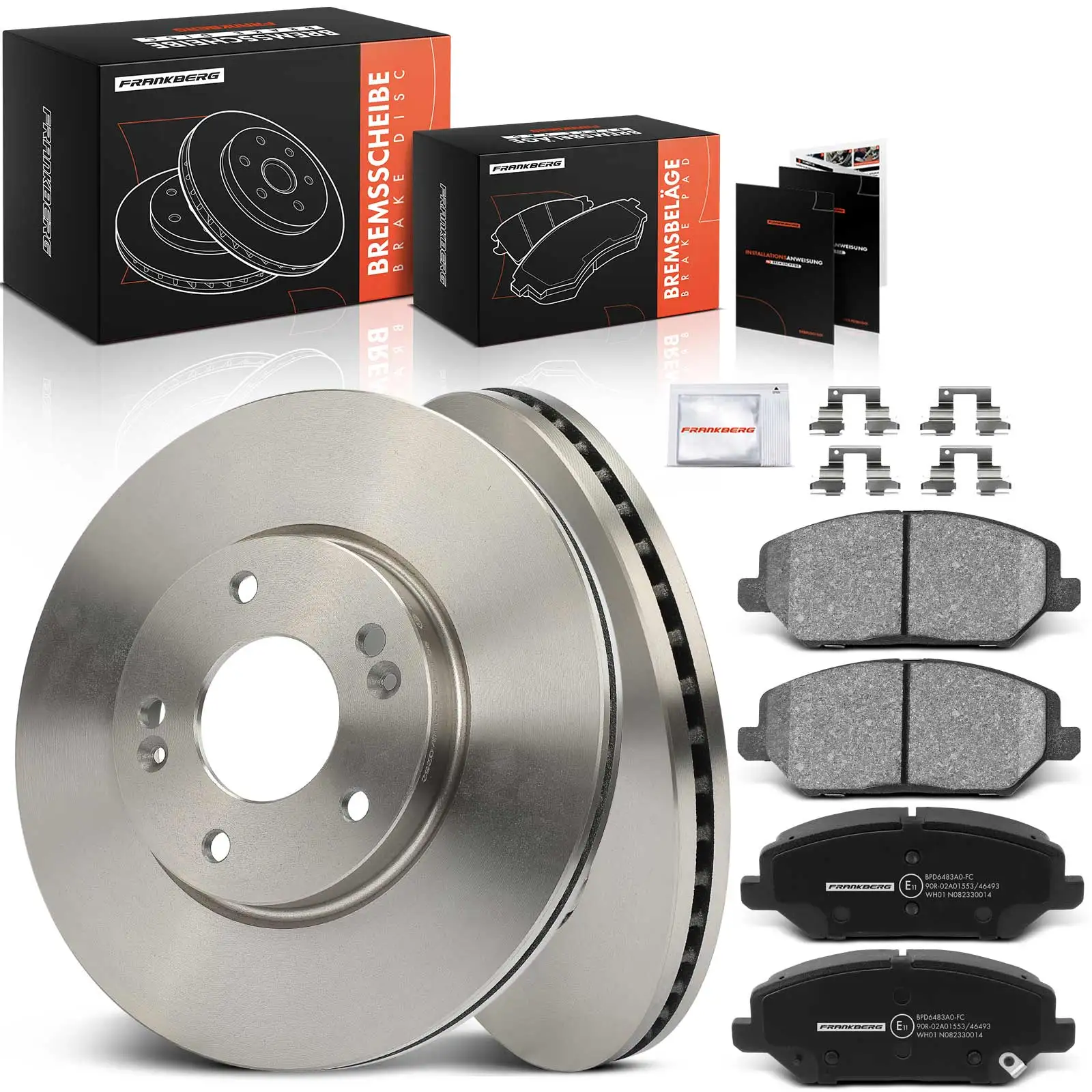Frankberg 2x Remschijven 4x Remblokken Vooras voor Hyundai i30 i30 Fastback i30 Kombi KIA Ceed Ceed Sportswagon 58101 G4A10
