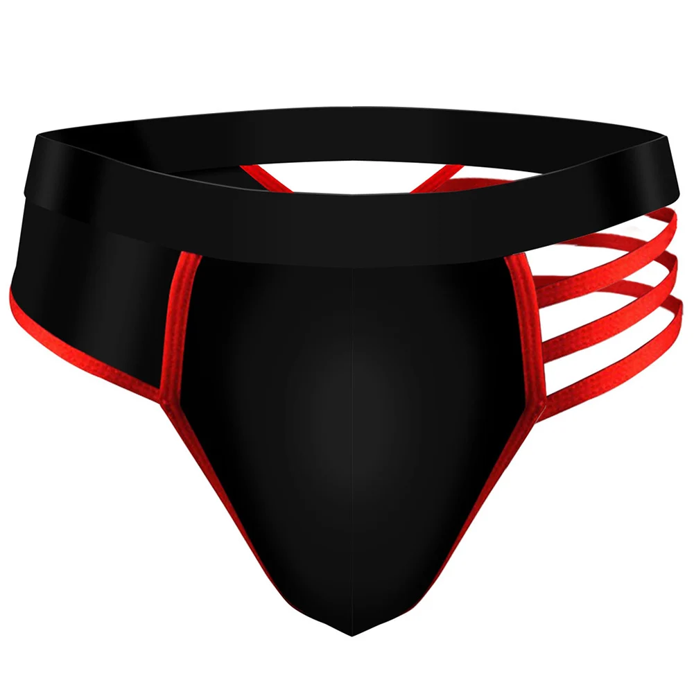 Men Sexy Thongs Underwear Low-rise U Pouch G-string Half Hollow Open Butt Briefs Small Fresh Underwear