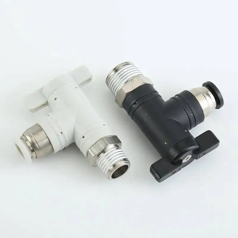 BC/BL Pneumatic Fittings 8/10/12mm External Thread Trachea Switch Valve Straight-through Bend Air Flow Control