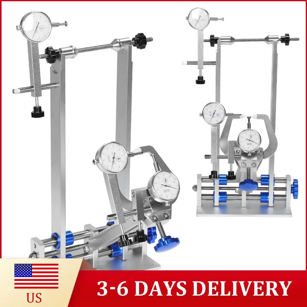 

Bicycle Wheel Truing Stand Aluminum Alloy Adjustment Cycling Rim Repair Tools with Dial Indicators for Professional Mechanics