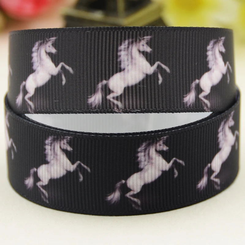 22mm 25mm 38mm 75mm Horses Cartoon printed Grosgrain Ribbon party decoration 10 Yards