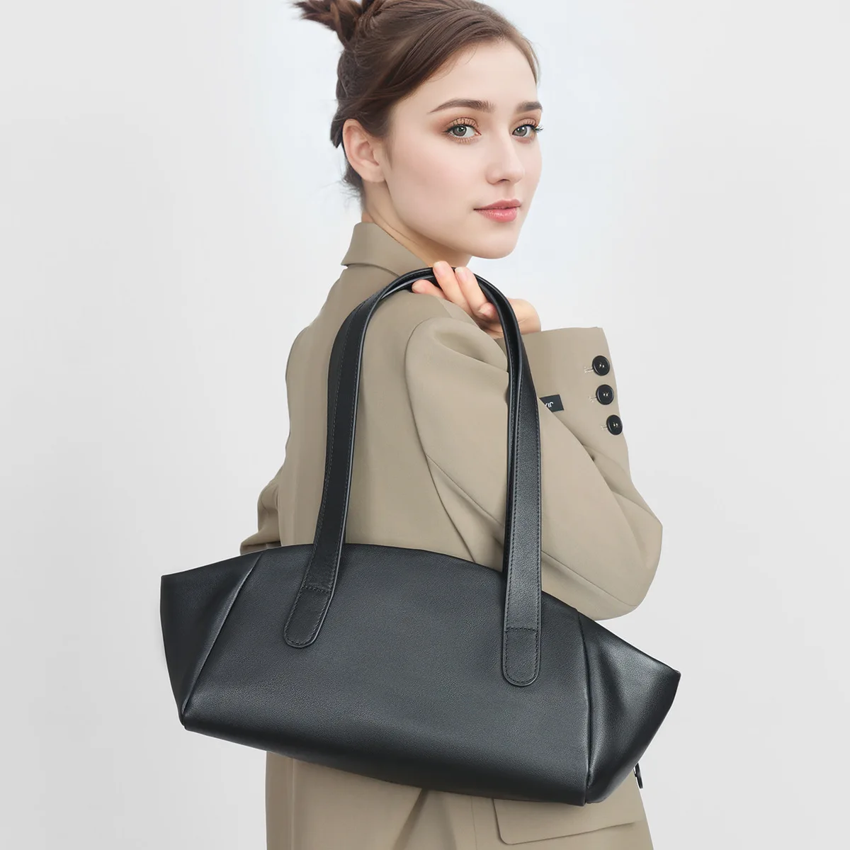 

2025 Genuine Leather Tote Bag for Women - Wing Design Work Bag, Large Capacity Minimalist Handbag