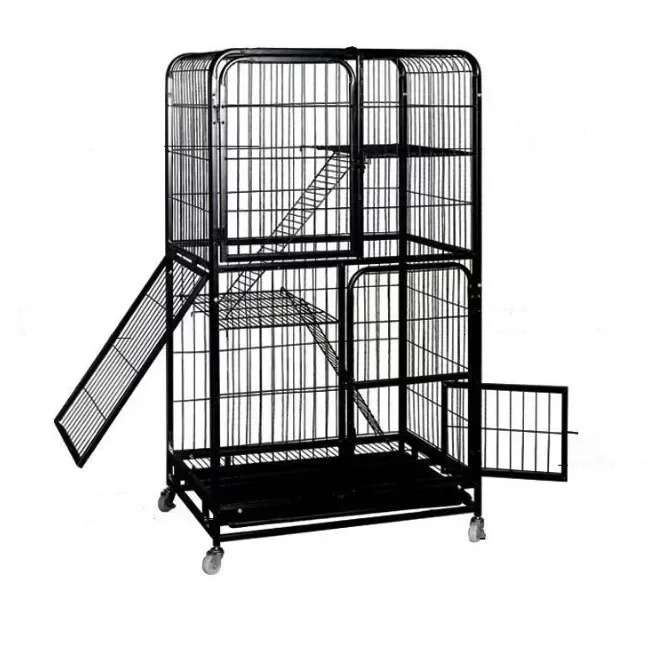 Pet Cat Cage Large Multi-layer Cat Villa Dog Cage Black Custom Logo Carton Solid Pet Cages, Carriers & Houses Leisure