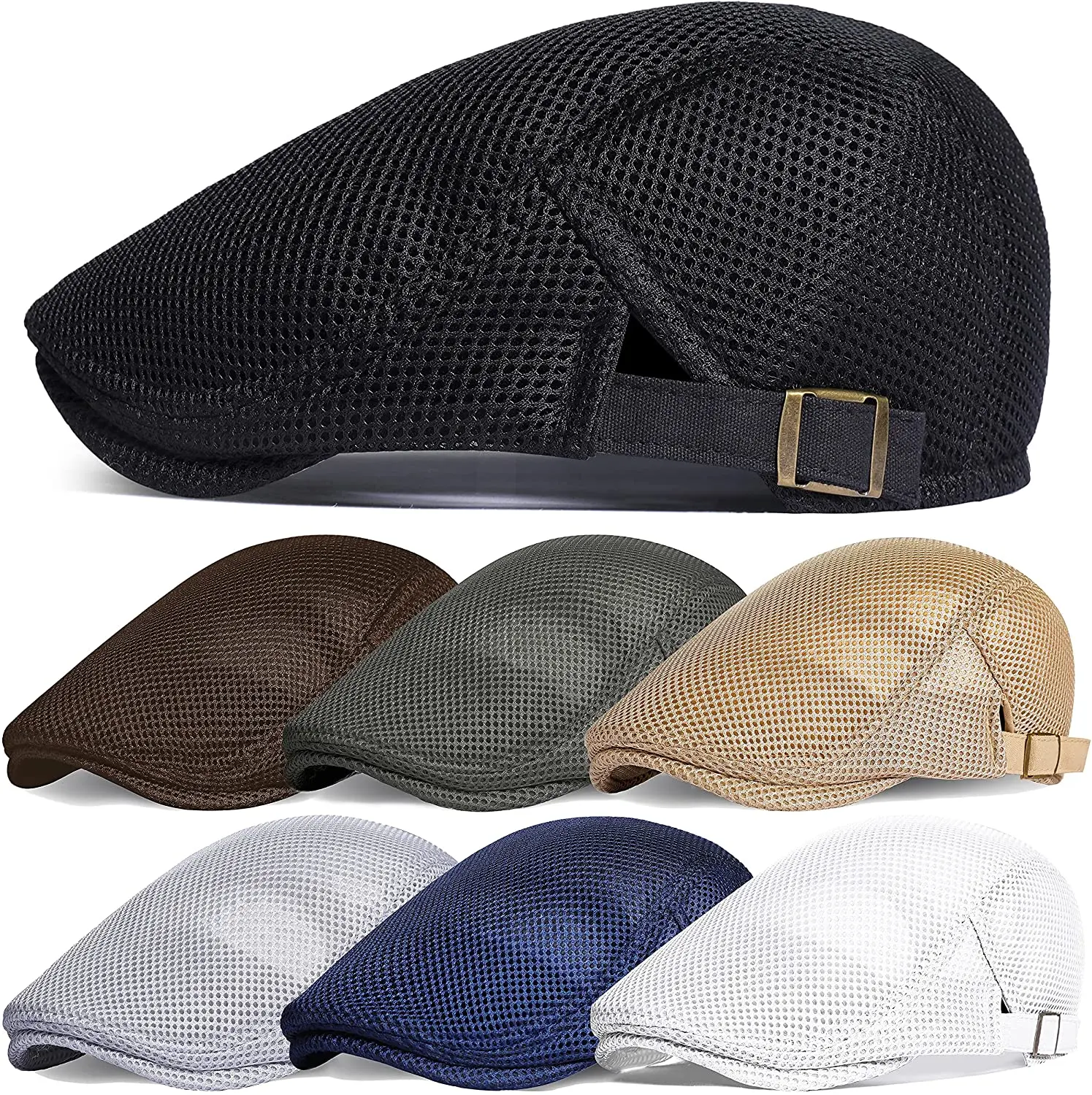 Men\'s Casual Hat Berets Cotton Caps For Spring Summer Autumn Cabbie Flat Cap Breathable Mesh Beret Ivy Cap Visors