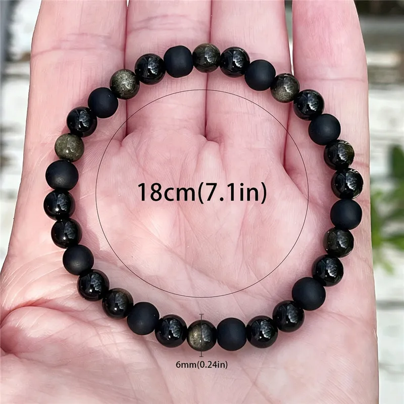 Hematite Bracelet for Men Obsidian Black Agate Bracelet Couple Emotional Stability Harmonious Daily Jewelry Gift
