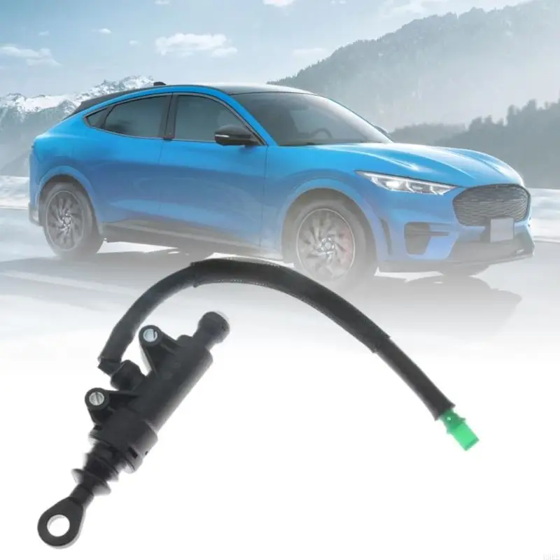 Plastic Hydraulic 4R3Z7A543AA Part with Two Metal-Lined Mounting Holes, Attached Line, and Eyelet-End Pushrod for Service H9EE