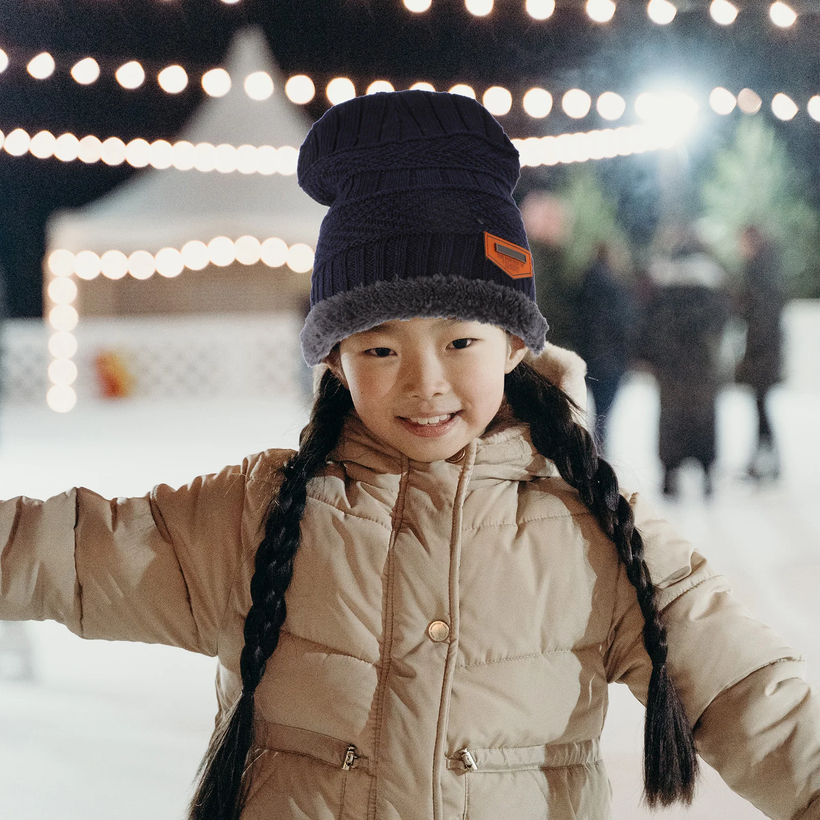 

Hat and Scarf Set Thick Blue Wool Knit Winter Headgear Suit for Kids Outdoor Activities Warm Neck Protection Hat and Scarf Set