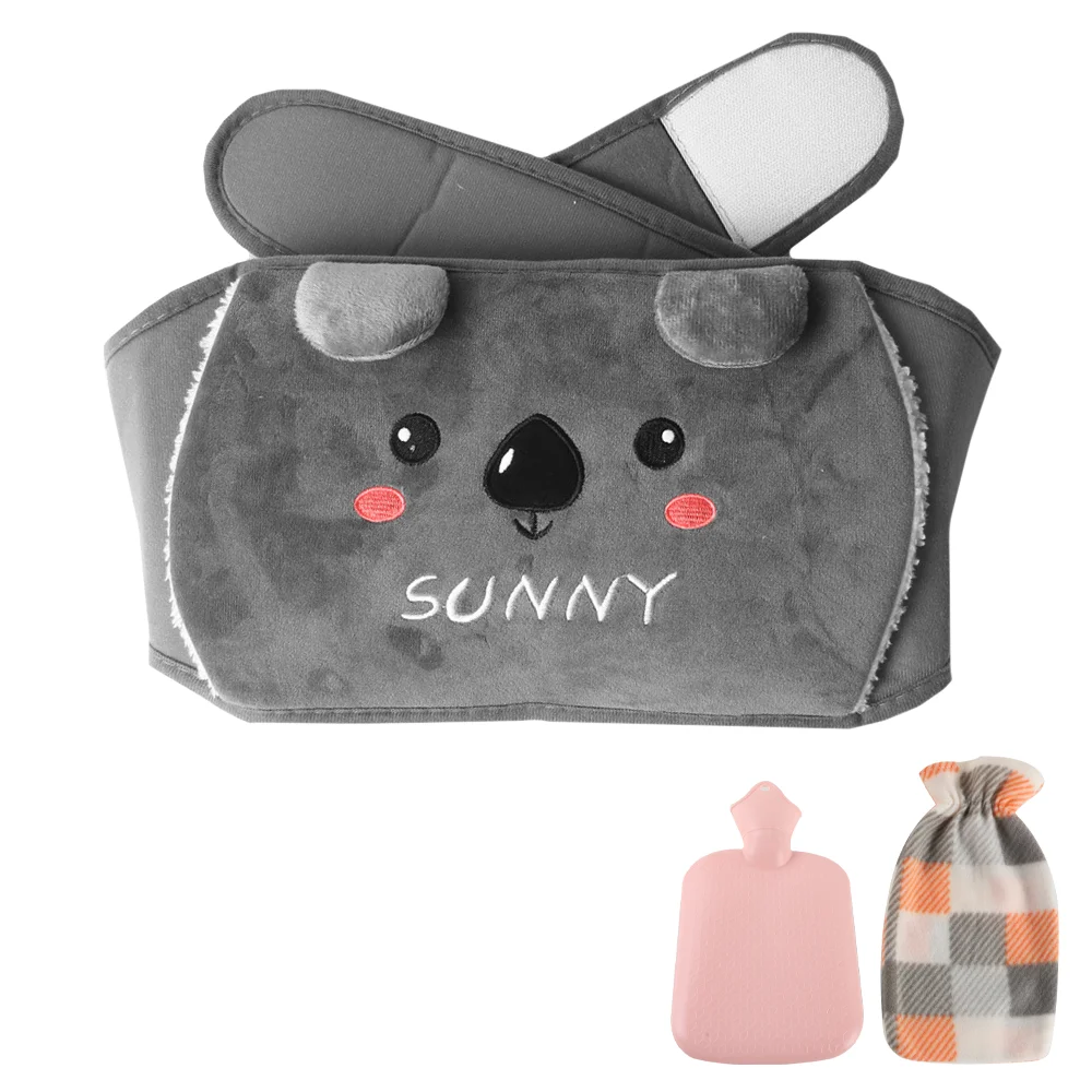 [UK Stock] Hot Water Bottle Bag With Plush Waist Cover For Pain Relief Winter Warm Waist Bag Stomach Abdominal Band Wrap