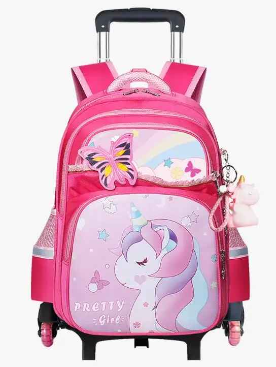 Imagem -04 - Bolsa do Trole da Escola para Meninas Escola Rodas Mochila sobre Rodas para Meninas Crianças Mochila de Rolamento para Meninas Mochila com Rodas