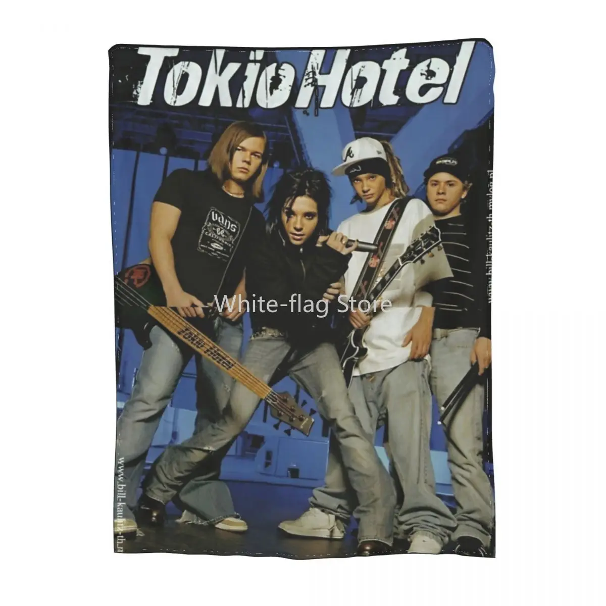 

Tokio Hotel Band Blanket Fleece Sofa Bill Kaulitz Tom Kaulitz Throw Blankets Cozy Super Warm for Travel Bedspreads