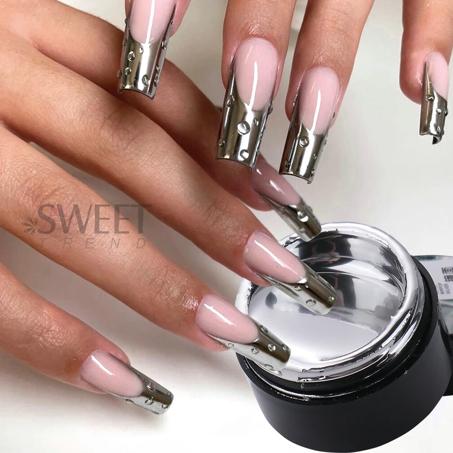 5ml Metallic Painting Gel Nail Polish Mirror Silver Highlight Soak Off Lacquer DIY Charm Chrome Liquid Glossy Decoration Lacquer