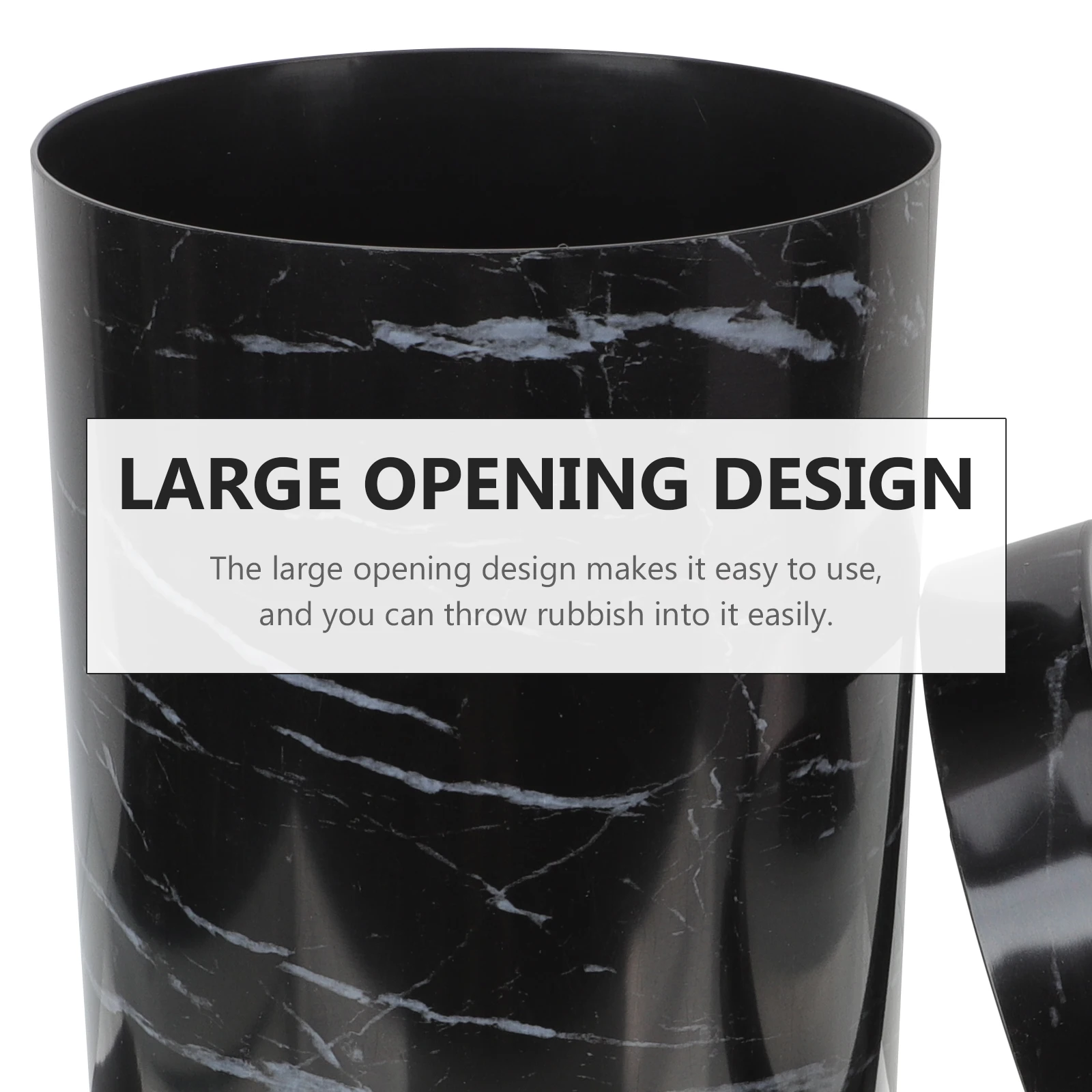 

Marble Trash Can 25 Gallon Large Opening Plastic Bedroom Bathroom Kitchen Living Room Garbage Bin Waste Container Reusable Easy