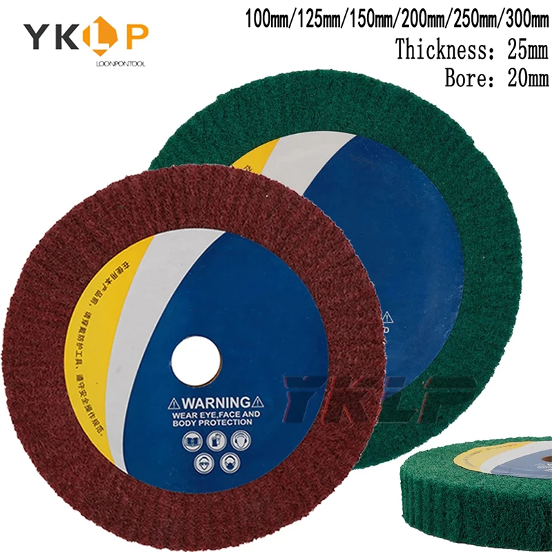 

1PC Non-woven Scouring Pad Grinding Wheel Red Flap Mop Polishing Wheel Disc 20mm Bore thickness 25mm