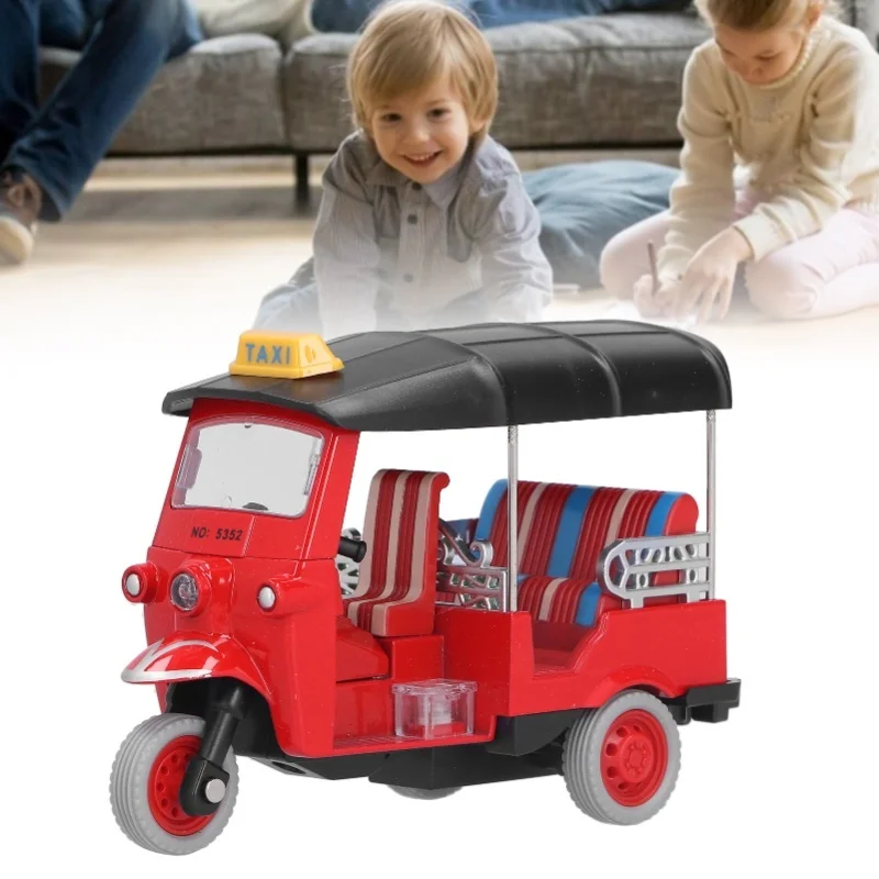 التراجع التايلاندية دراجة ثلاثية العجلات محاكاة سبيكة توك توك سيارة لعبة مجسمة الأطفال سيارة ToyBlue