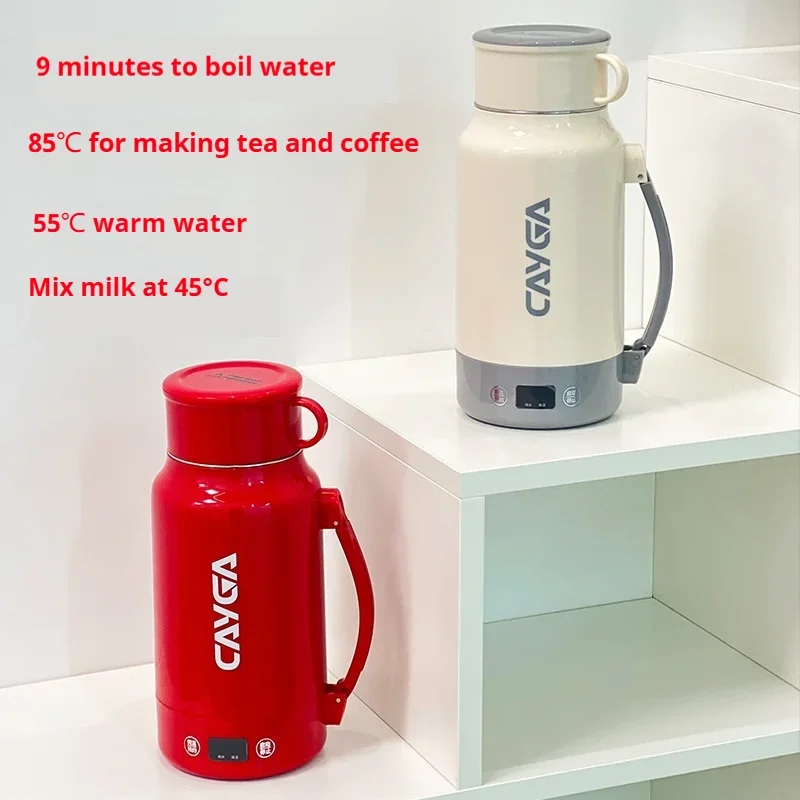 Portable Travel Electric Kettle 110V, Large Capacity Water Boiler with Insulated & Dual Lid, Constant Temp Keep Warm