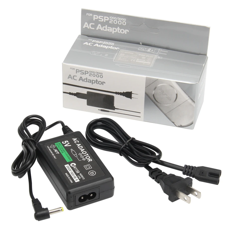 

200pcs EU US Plug 5V AC Adapter Home Wall Charger Power Cable for Sony PSP 1000 2000 3000 Console