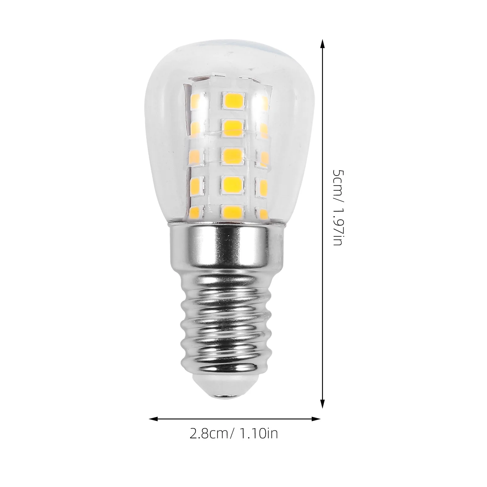 Conjunto de lâmpadas led e14, 2 peças, base branca quente para geladeira, máquina de costura, substituição, lâmpada de iluminação doméstica, economia de energia, cerâmica