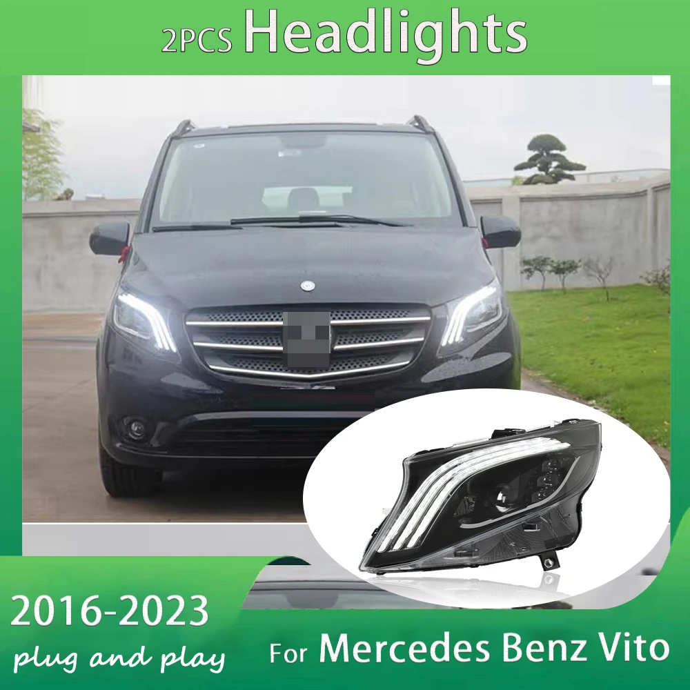 

Pair LED Headlights for Mercedes Benz V Class Vito W447 2016-2023 Car Parts Modified Headlamp Assembly Car Accessories