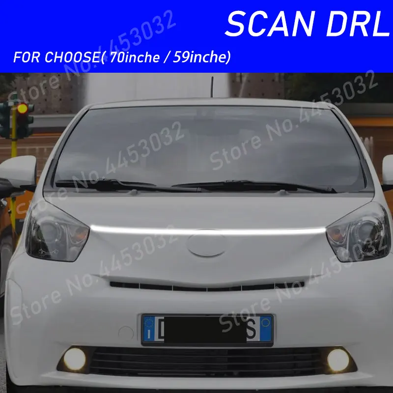 

Daytime Running Light LED White DRL For Toyota iQ Car Hood Ambient Lamp Scan Starting Strips Flexible 12V