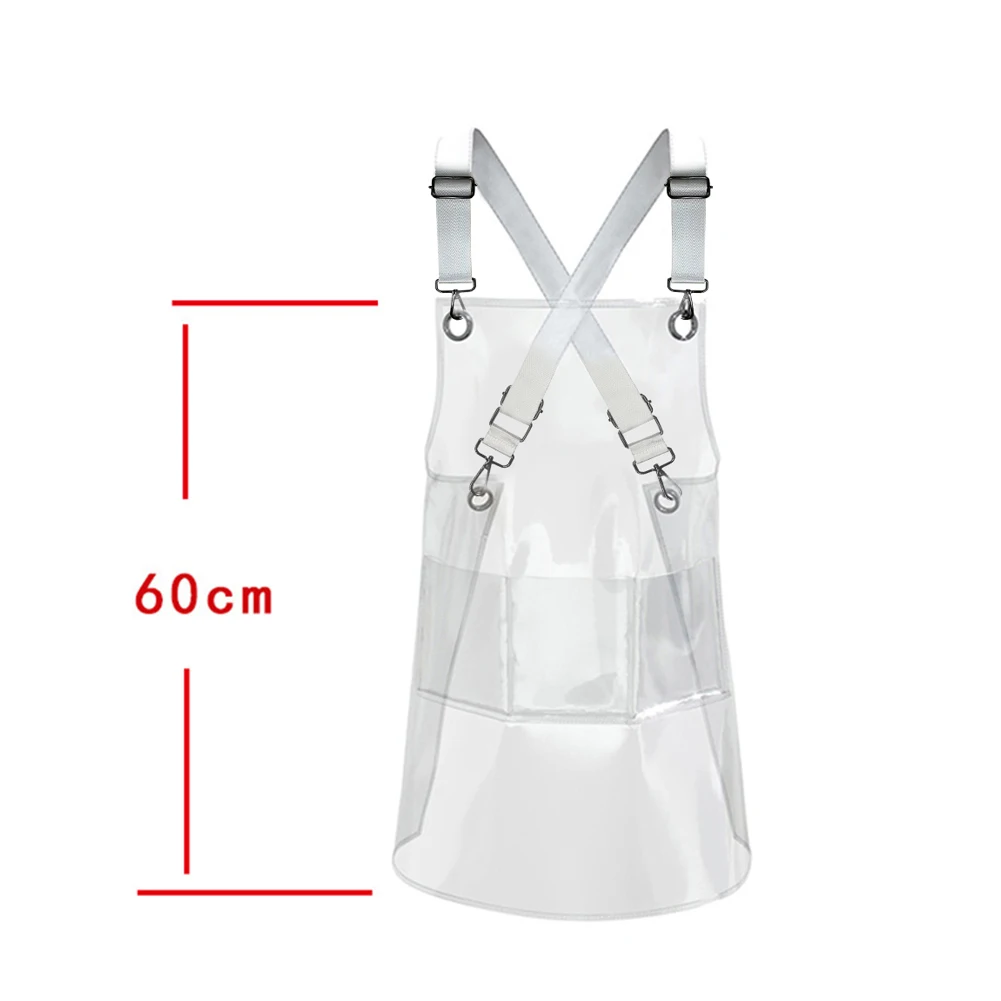 Fashion Barber Apron Oil Resistant Waterproof Clear Apron Reusable TPU for Kitchen Hair Salon Barber Barista Household Supplies