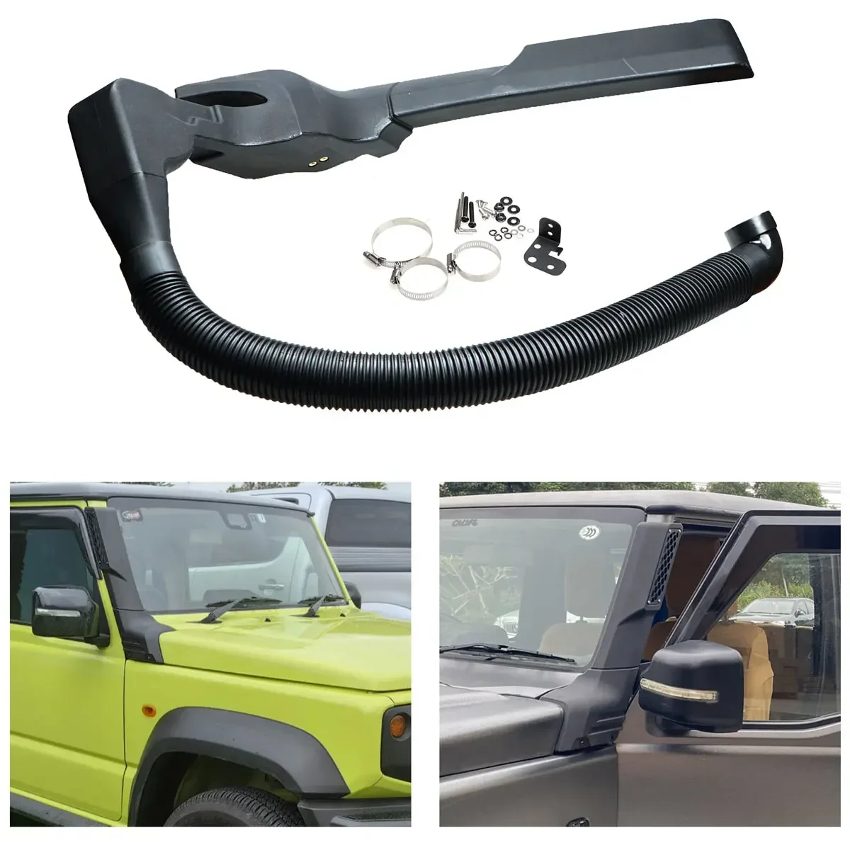 Accesorios exteriores de coche LLDPE Snorkel 4x4 Set para Jimny JB64W JB74W 4 generación 2019 + piezas de automóvil Kits de snorkel de entrada de aire RHD