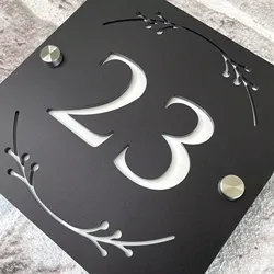 Custom House Number Plaque Modern Style Address Sign Personalized Door Plate Home Decoration Unique House Name Plate Outdoor Use