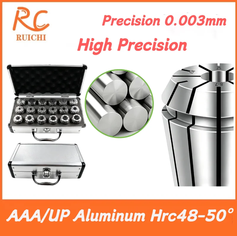 High Precision ER Collet Set, UP Grade 0.003mm Spring Collet Chuck For CNC Milling Lathe Tool Holder ER11 ER16 ER20 ER25 ER32 ER