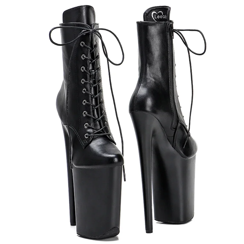 Leecabe-Botas de PU mate, zapatos de tacón alto, plataforma, Pole Dance, Sexy, 23CM/9 pulgadas