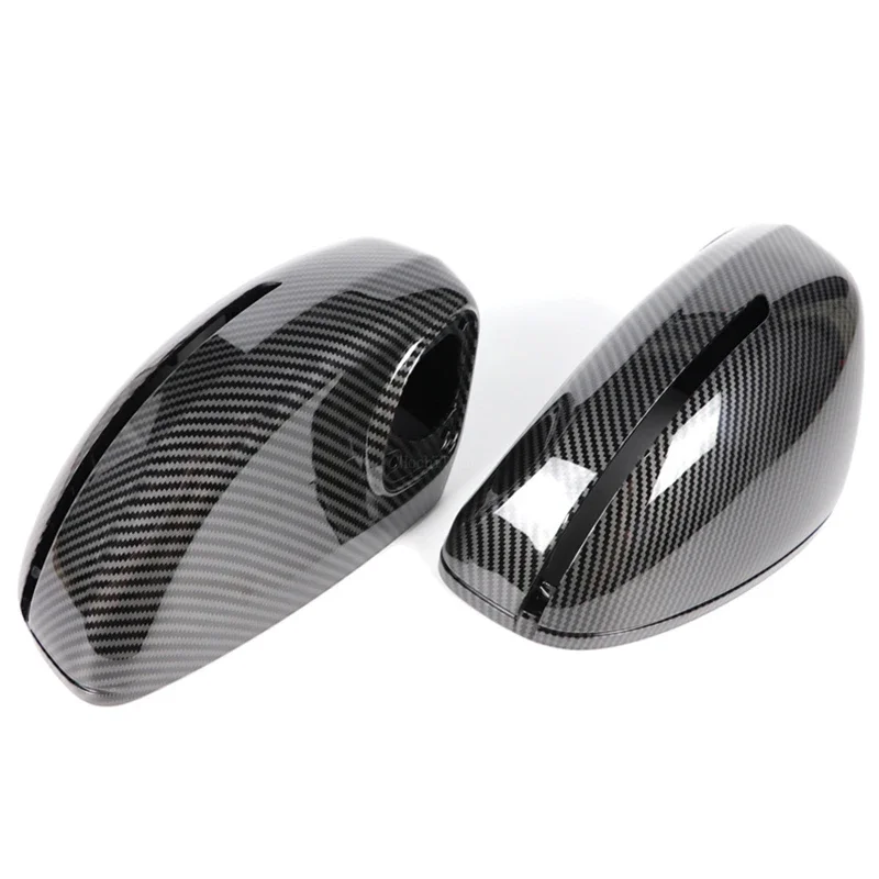 For Audi TT TTS TTRS MK2 8J R8 42 2007-2014 – Carbon Fiber Look Rear Mirror Cover Cap, Gloss Black Shell