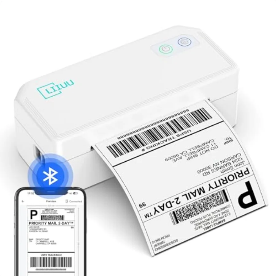 

Thermal Shipping Label Printer 4x6 Bluetooth Label Printer for Shipping Packages Small Busin Mailing port iOS Android Windows