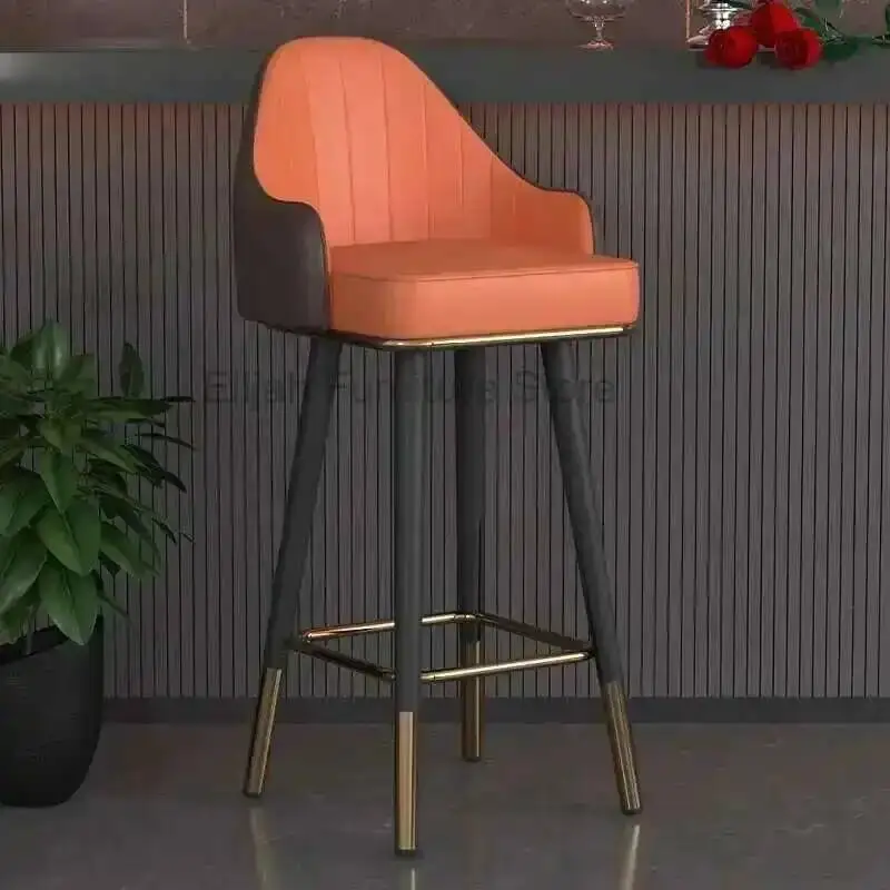 Reception High Minimalist Stool Nordic Bar Backrest Modern Kitchen Luxury Swivel Stool Ergonomic Modern Stoel Furniture XR50BY