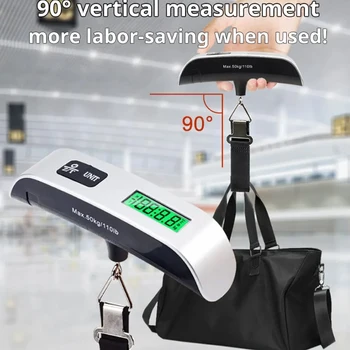 Portable handheld hanging scale.Luggage weight scale 110 lb/50kg electronic luggage travel weighing.Does not include the battery
