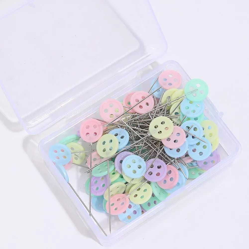 100Pcs /Set Patchwork Pins Sewing Quilting Tools Sewing Embroidery Tools Needle Fixed Button Pins DIY Sewing Tools Accessories