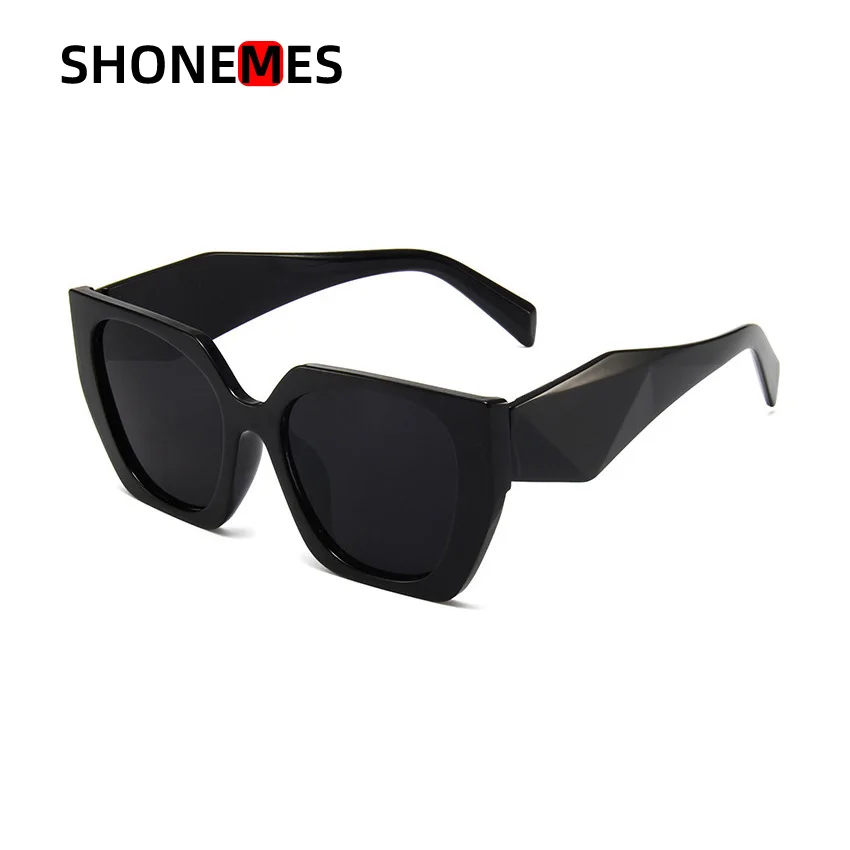 Shonemes Oversized Sunglasses Stylish Polygonal Shades Outdoor UV400 Sun Glasses Orange Black for Women