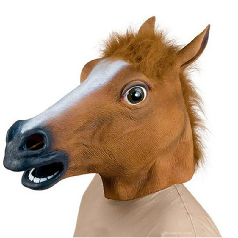 Cosplay Masquerade Horse Head Mask Cosplay Funny Halloween Decoration Horse Head Mask Headgear