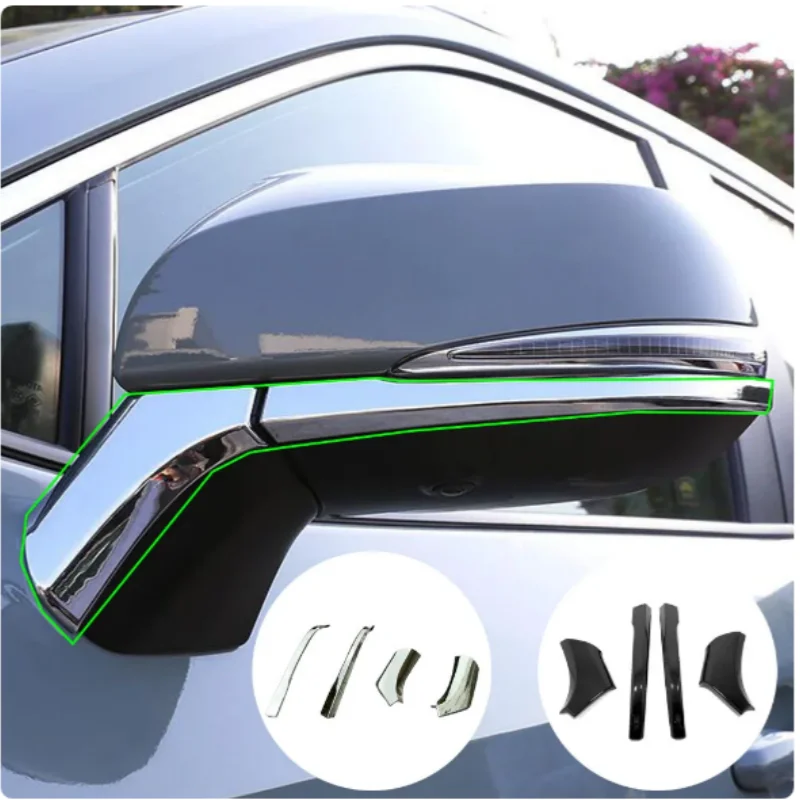 

Side Rear View Mirror Trim Stripe Chrome Car Exterior Accessories Eyebrow Stickers Styling For Toyota RAV4 2019 -2023