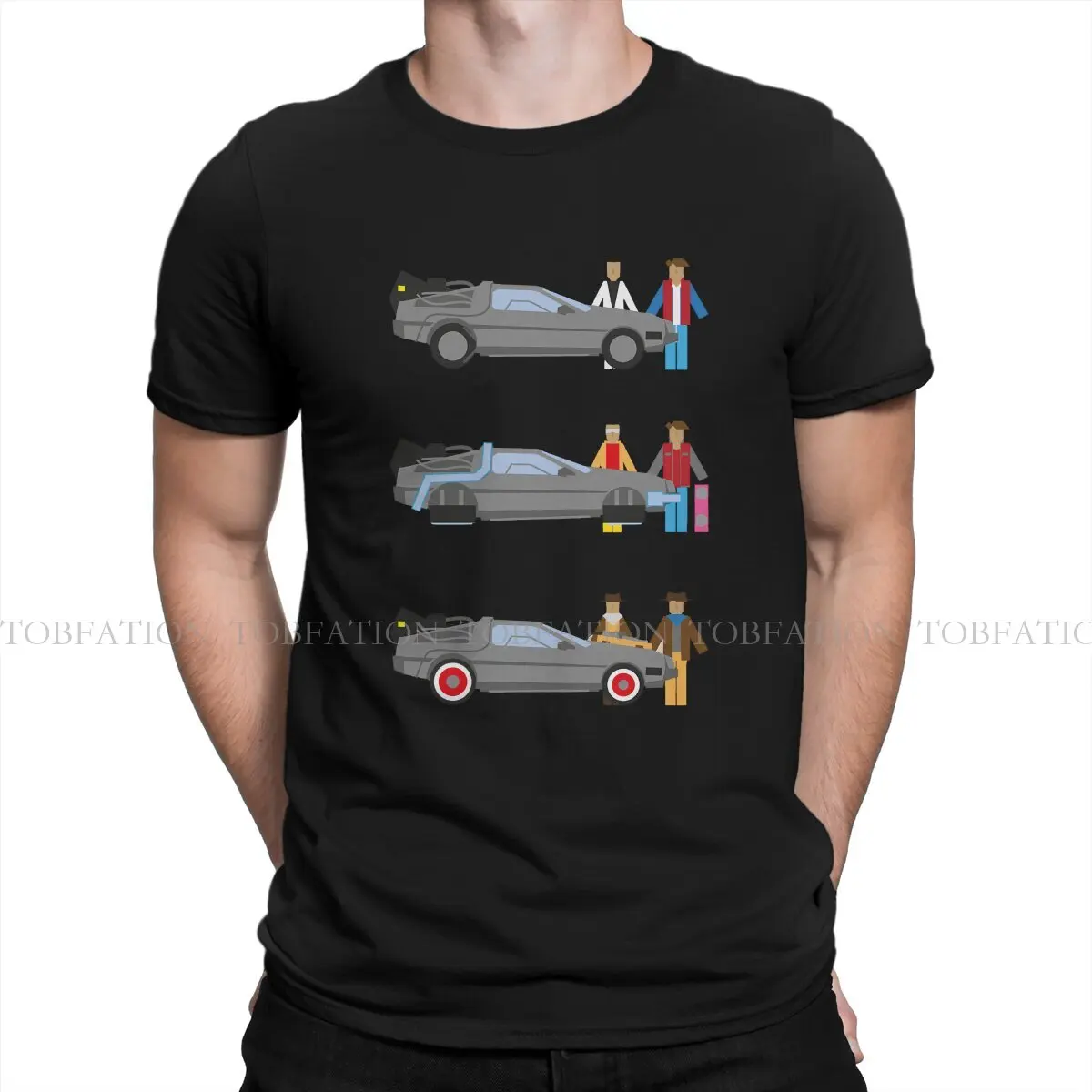 Back To The Future TShirt for Men Delorian Humor Summer Sweatshirts T Shirt High Quality Trendy Fluffy