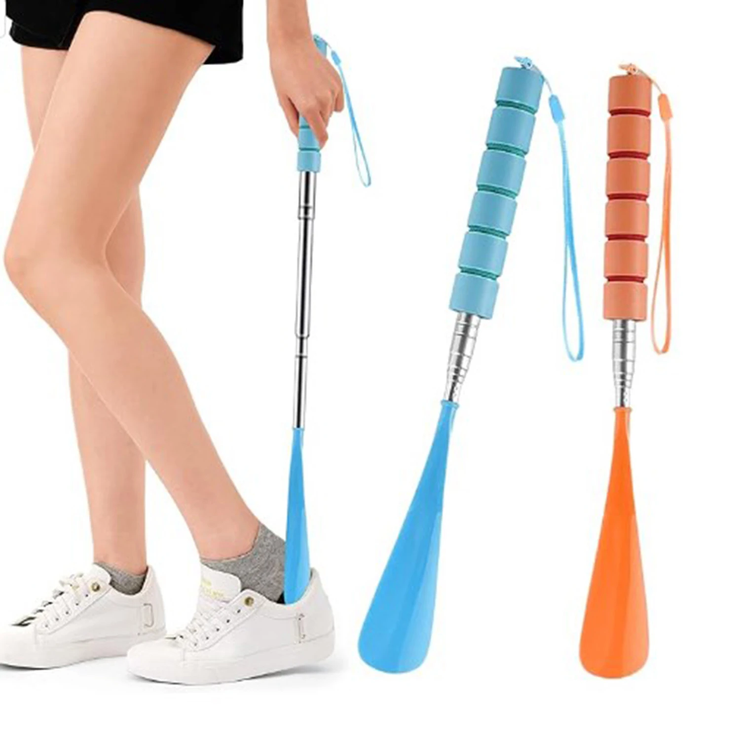 1 PC Long Adjustable Telescopic Shoe Puller Stainless Steel Adjustable Shoe Puller Free Adjustable Elongated Handle